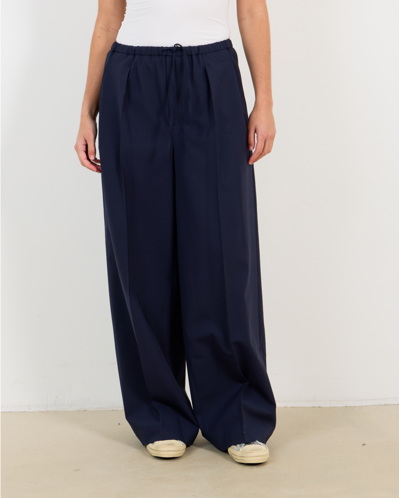 Wynston Wool-Blend Pull-on Trousers Dark Night