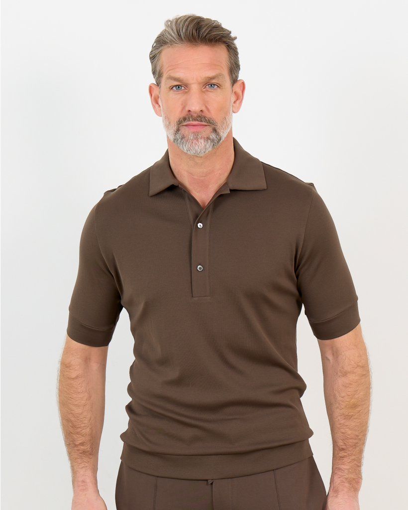 Taupe Short-Sleeve Polo Shirt