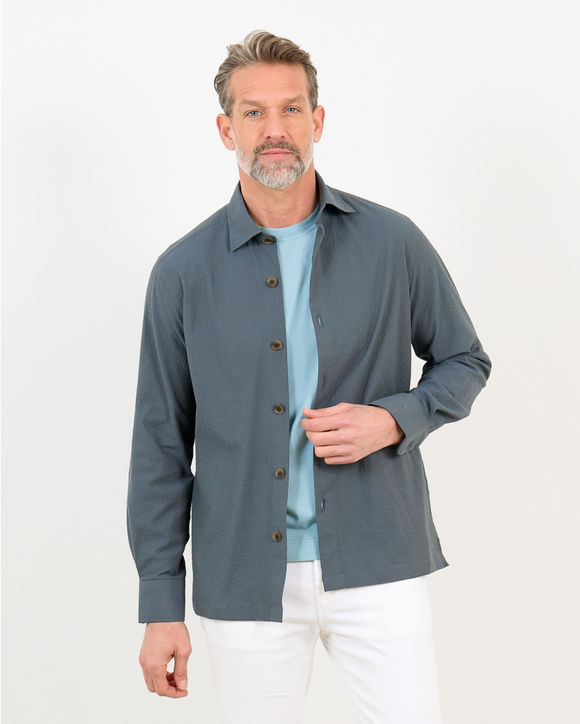 Green Stretch Cotton Overshirt