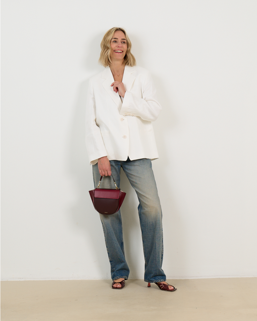 Iverly Oversized Linen Blazer Off White