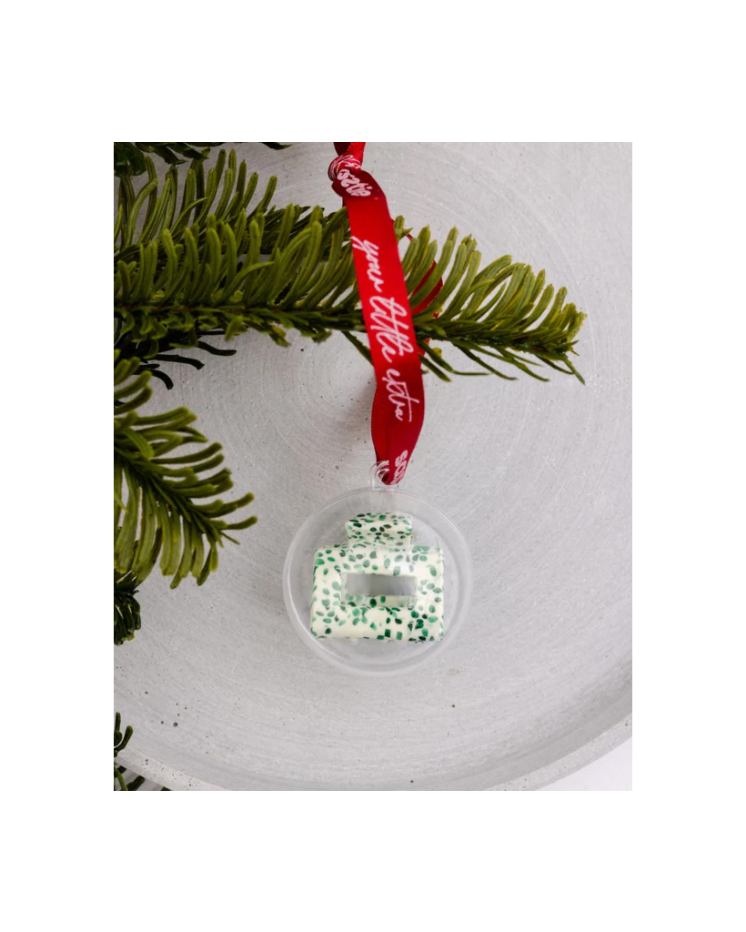 Christmas Hair Clip - Lib Olive Dott