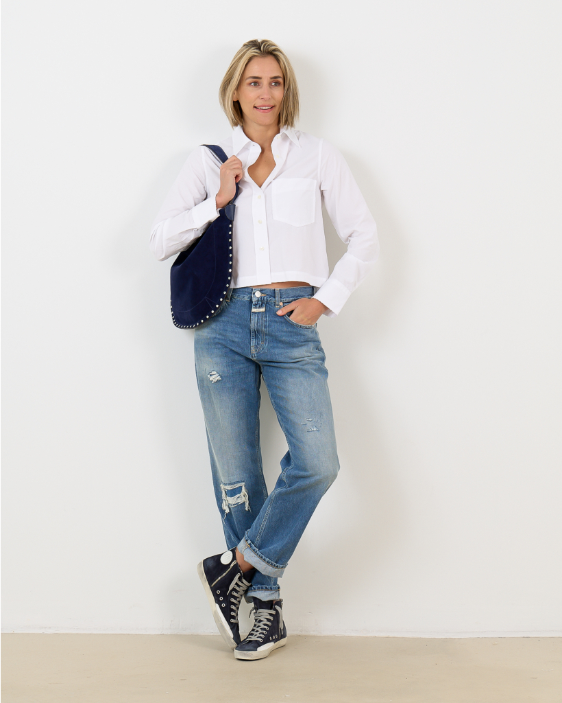 Cropped White Shirt Blouse