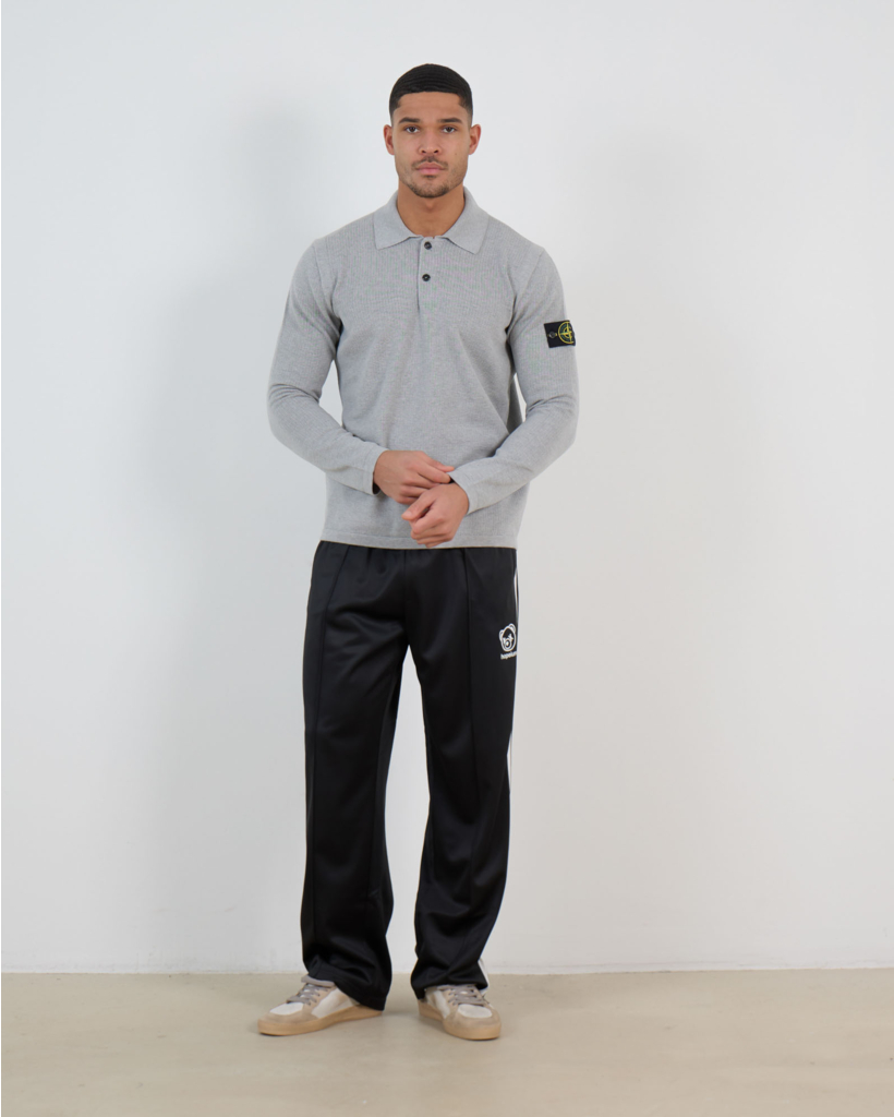5100024 Long-Sleeve Polo Pearl Grey Melange