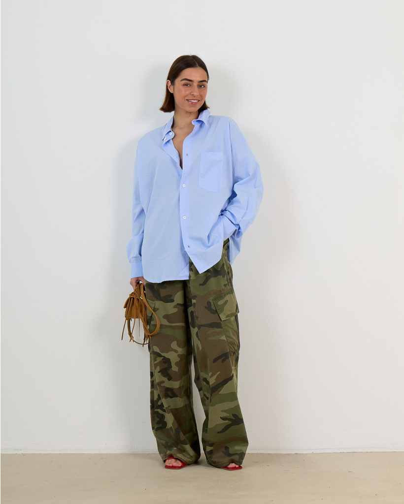 Poppy Oversized Shirt Blouse Ice Blue