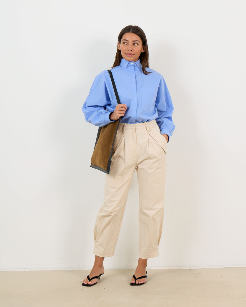 Nylia Sailor Collar Blouse Azure Blue