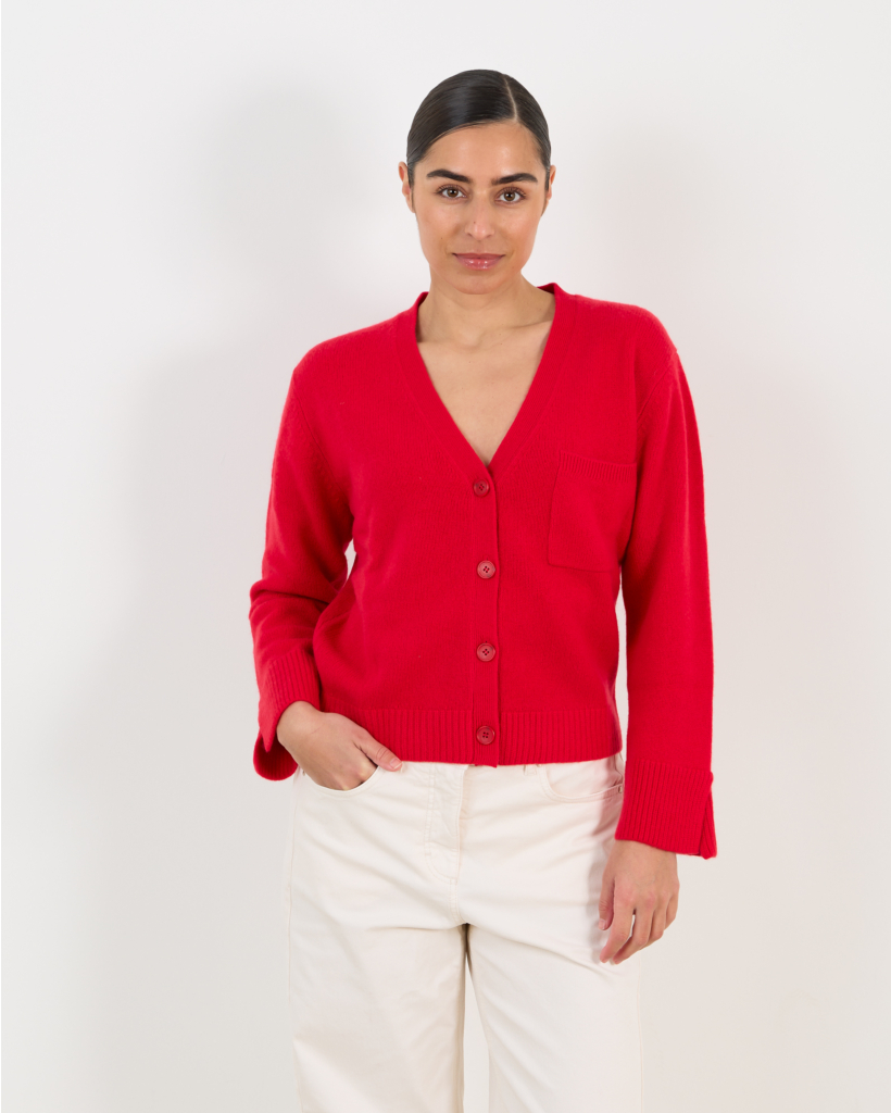 Cherry red cardigan