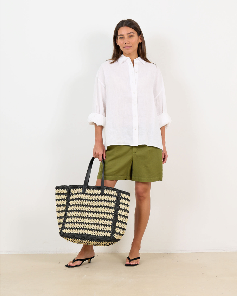 Revyl Linen-Blend Shorts Army