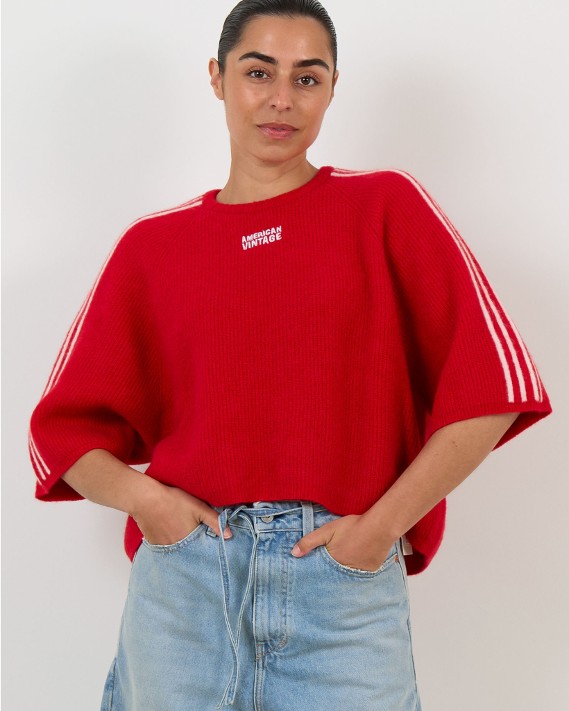 Vitow Alpaca-Blend Striped Sweater Red