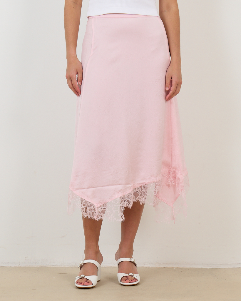 Sophie Pink Lace Midi Skirt