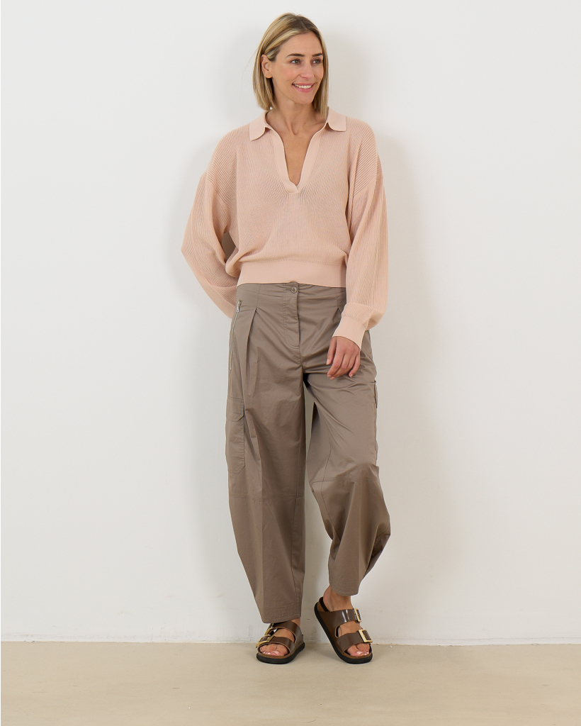 Jorgia Pullover Long Sleeve V-Neck Blush