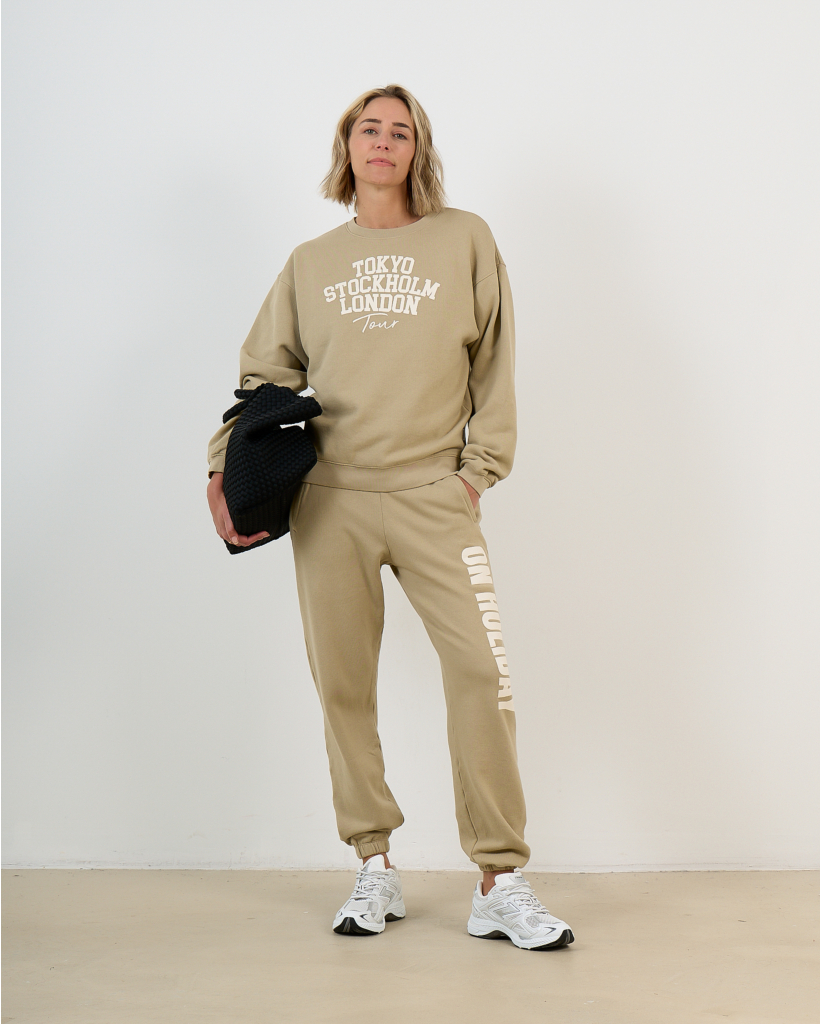 Tour Print Sweater in Ecru