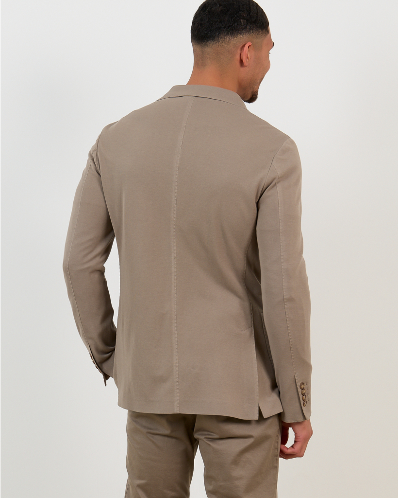 Single-Breasted Sand Blazer