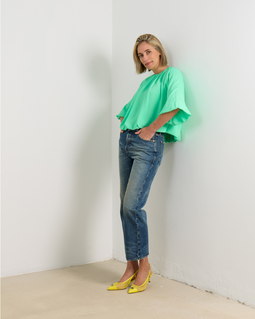 Edie Blouse Short Sleeve Green