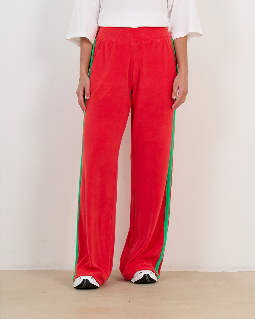 Jolie Terry-Cloth Sweatpants Red Green