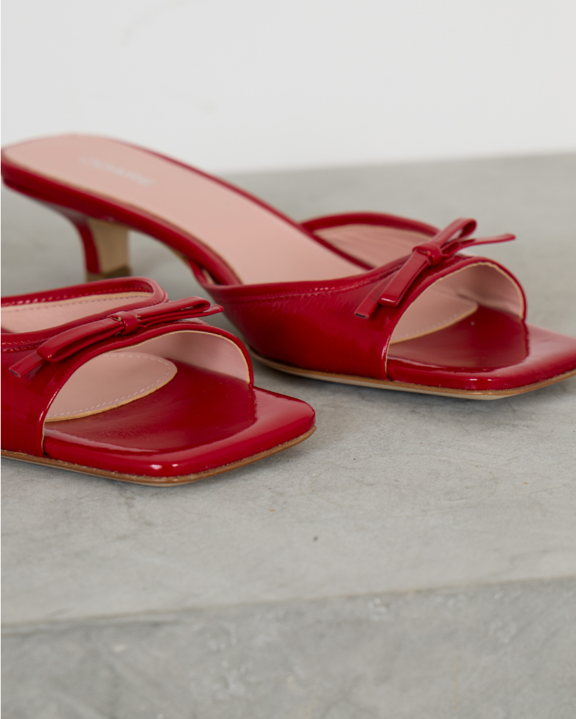 Juju Patent Leather Mules Venice Red