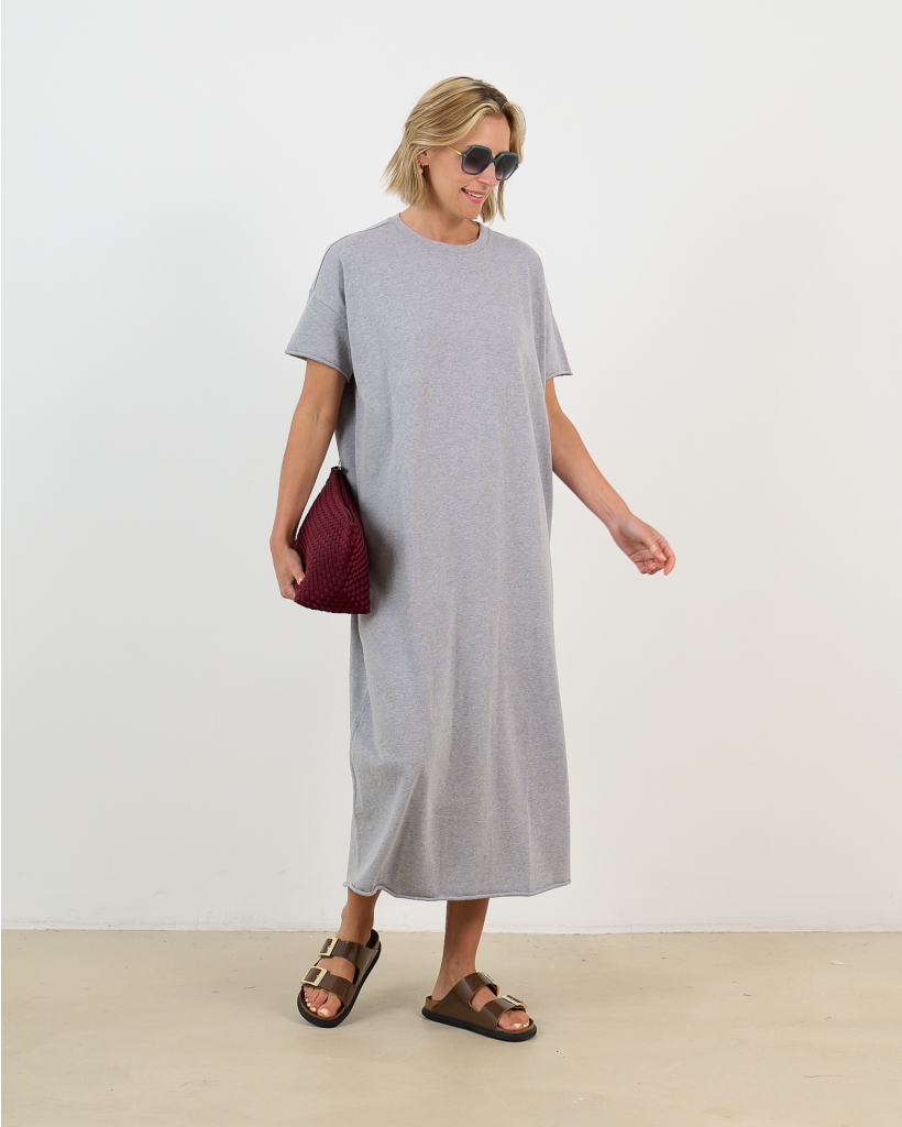 Gigi Maxi T-shirt Dress Grey Mélange