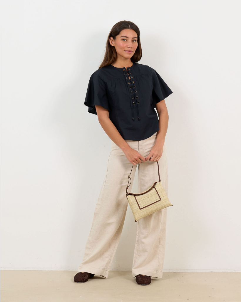 Dianga Blouse Short Sleeve Black