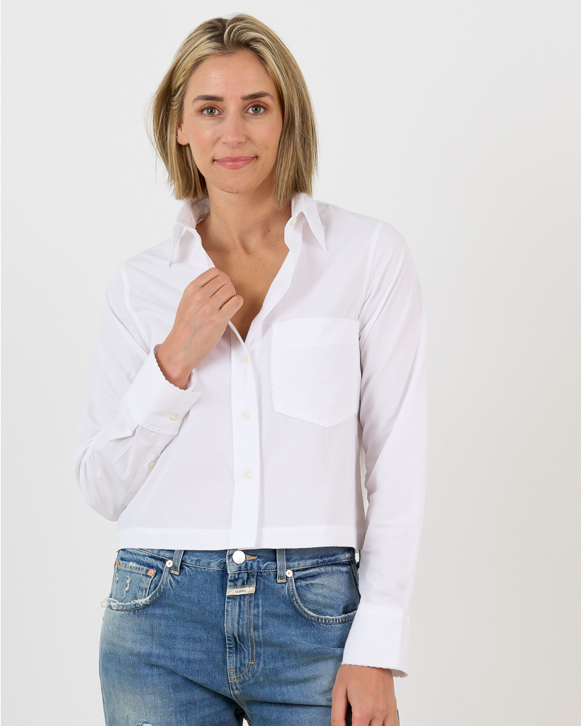 Cropped White Shirt Blouse