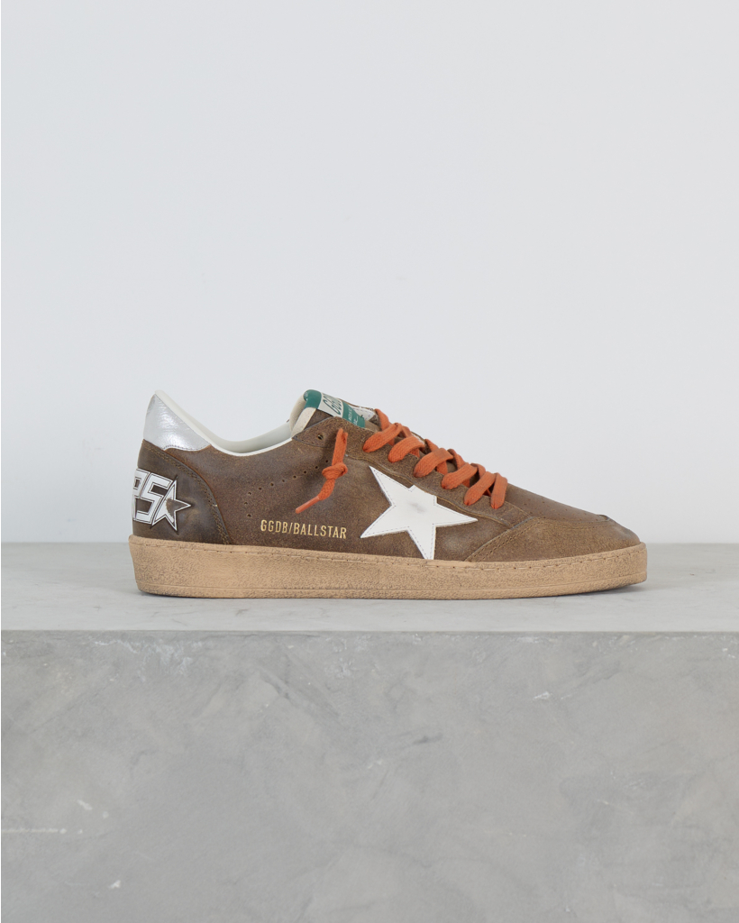 Ball Star Suede Sneaker Brown with Orange Laces