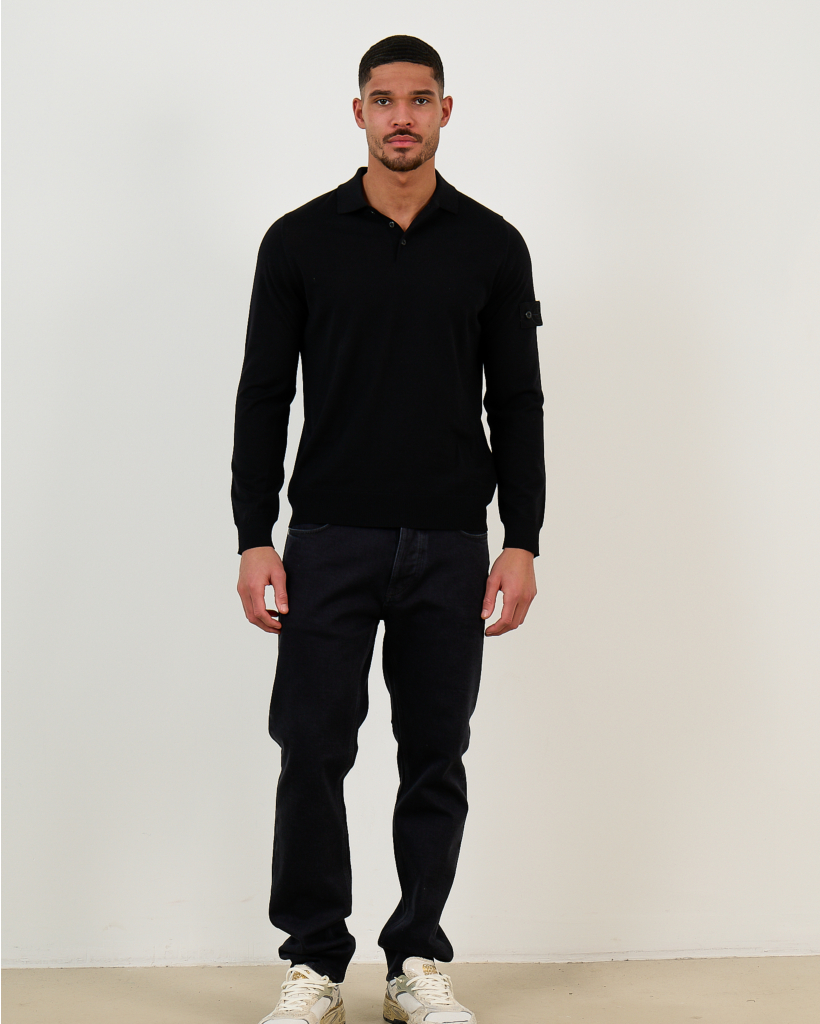 5100076 Ghost Polo Pullover Long Sleeve Black