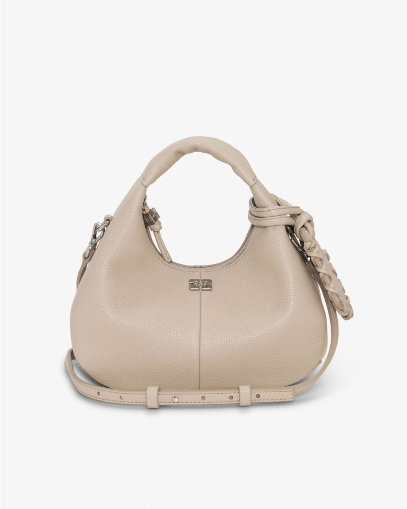 Light Grey Mini Hobo Bag White Pepper