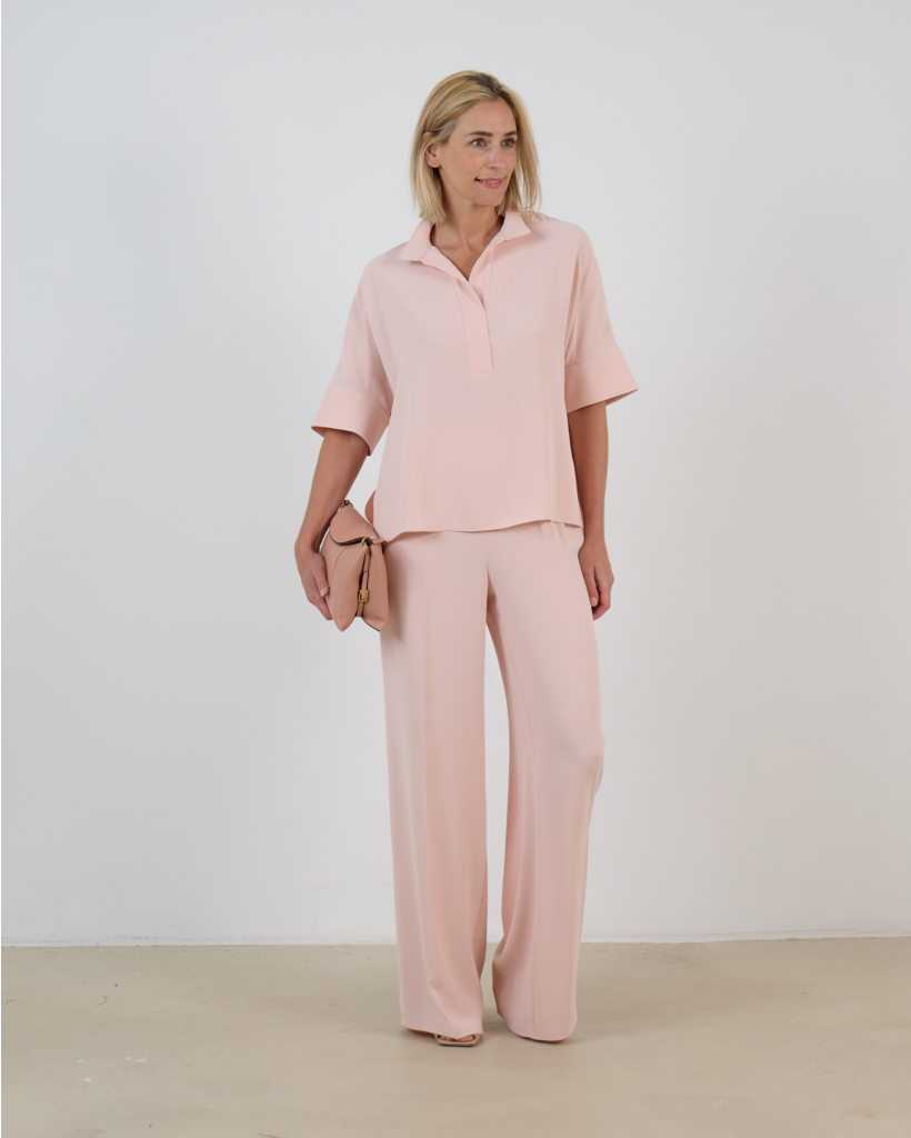 Extra Crêpe Wide-Leg Trousers in Pink