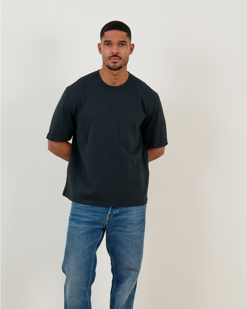 Black T-shirt with Inverted Logo on the Back