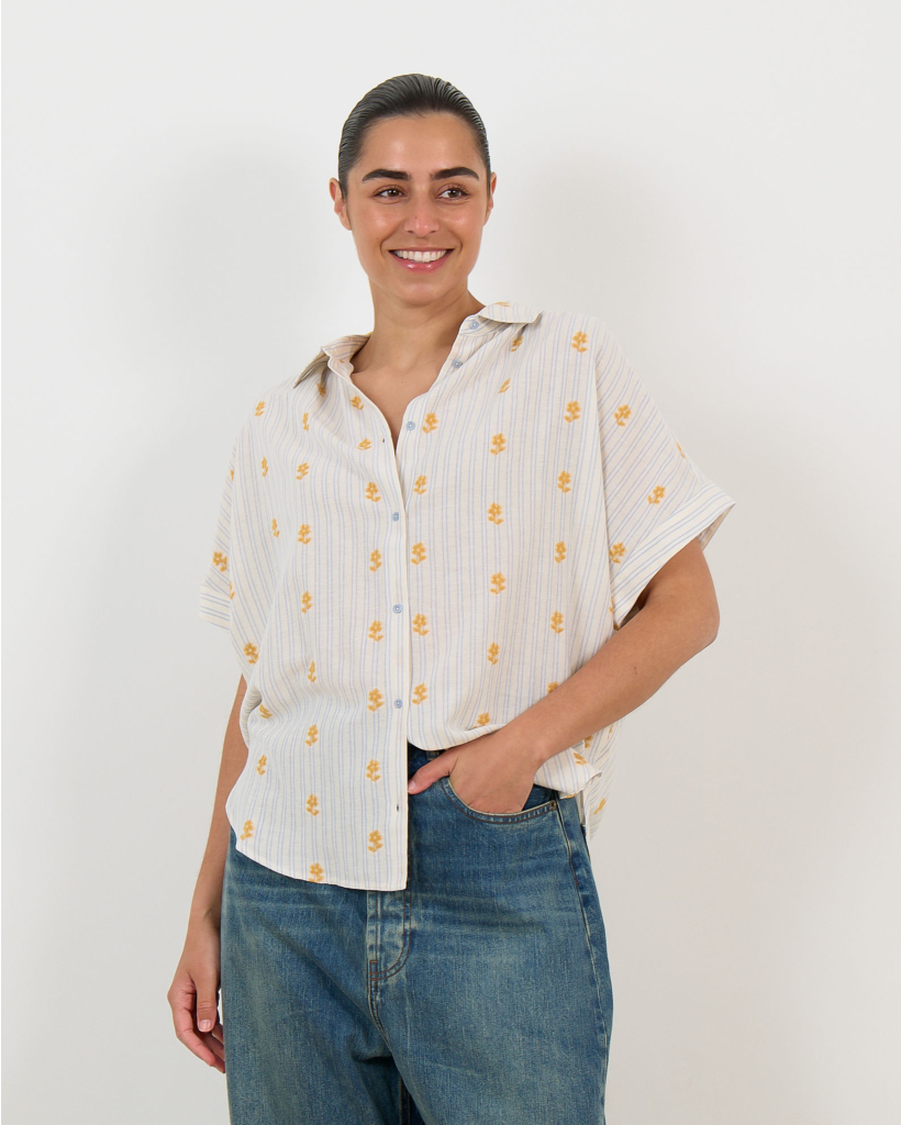 Louisa Lamanda Blouse Blue/Yellow