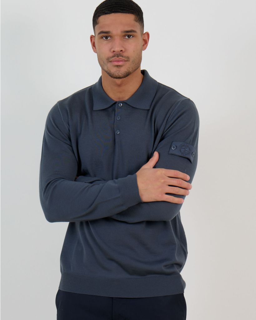 5100076 Ghost Polo Pullover Long Sleeve Slate Blue