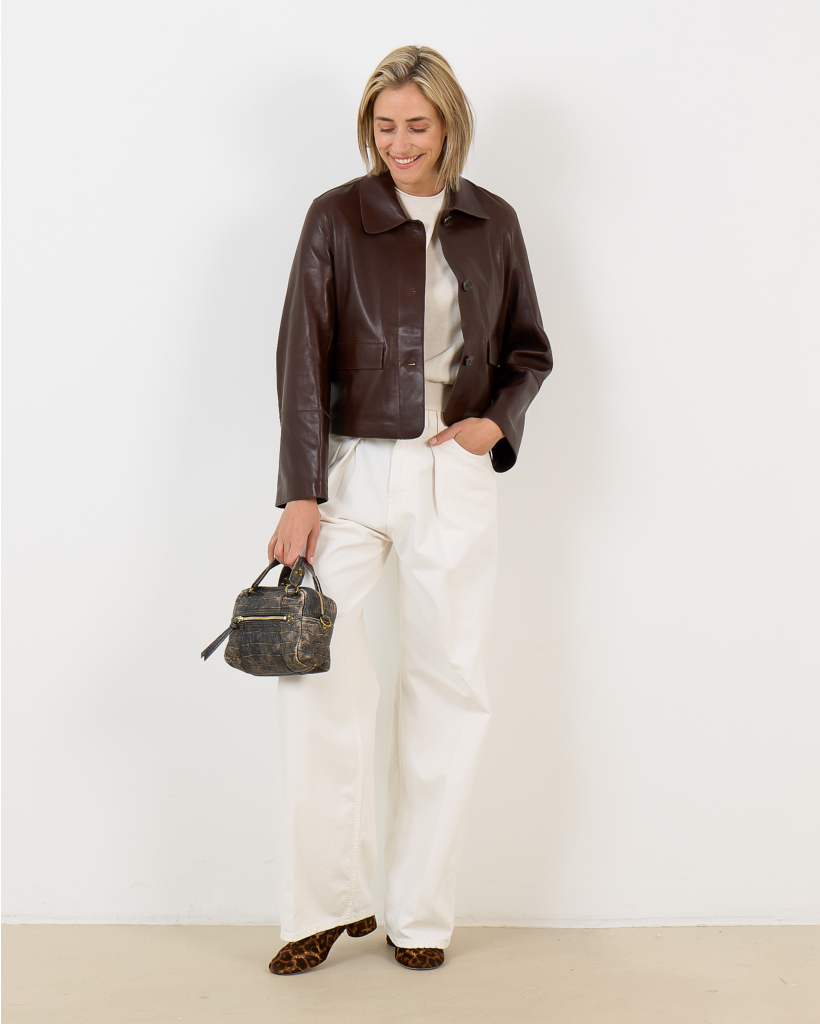 FEM Vintage Vegetable-Tanned Leather Jacket Mud Brown