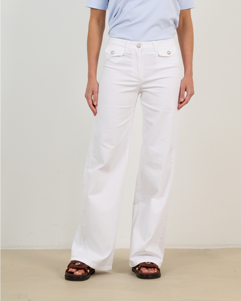 women's regular-fit trousers 100 white