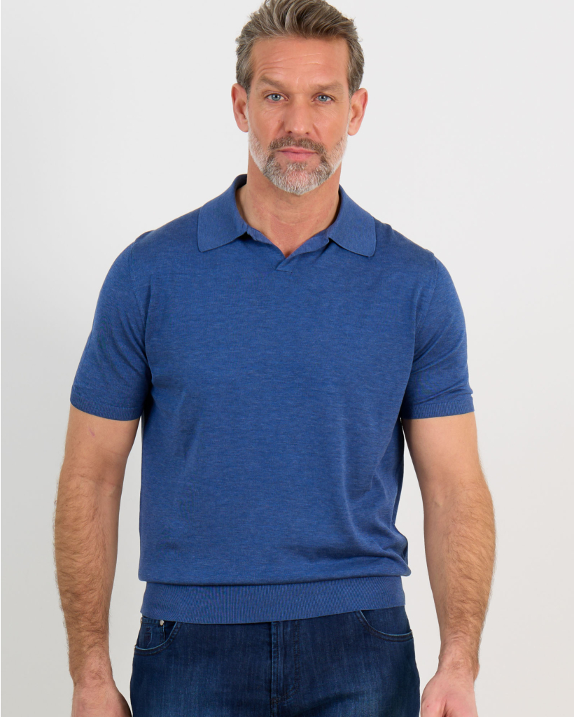 Silk Polo Ink Blue
