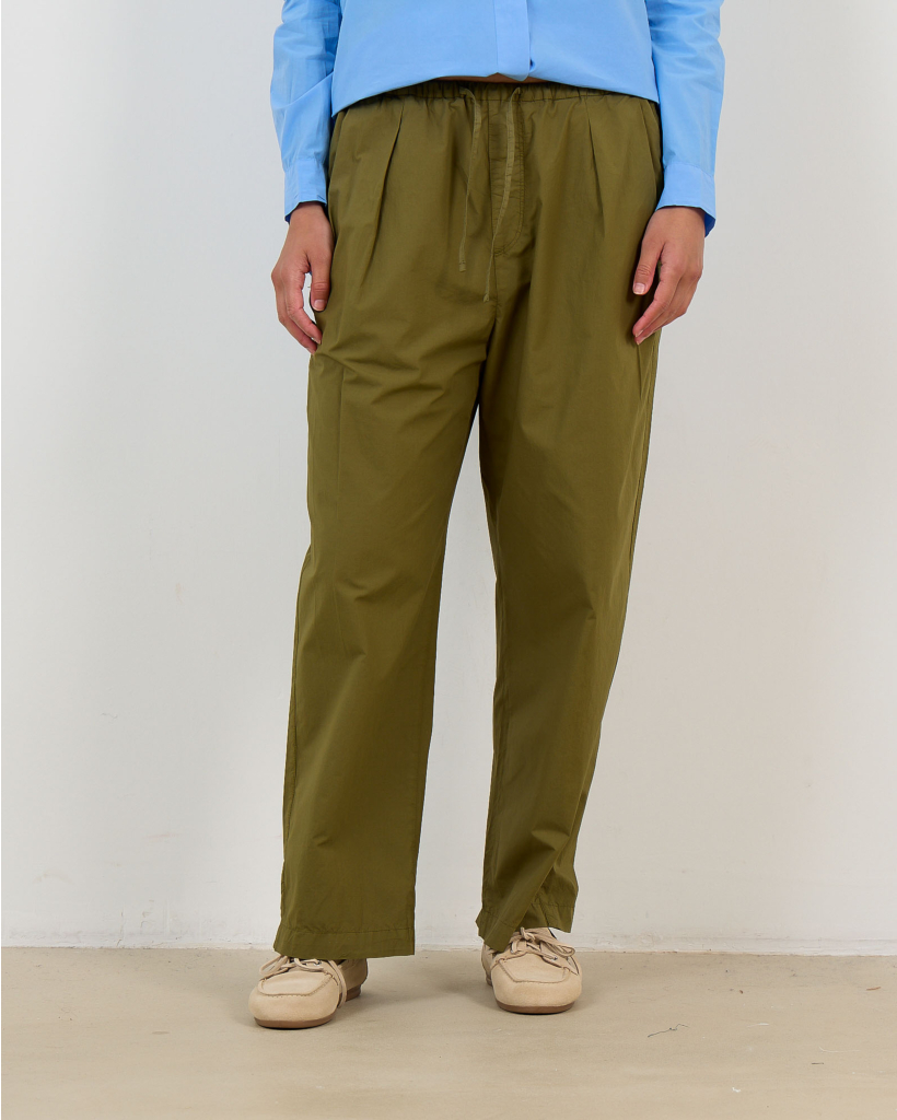 Romilla Relaxed Poplin Trousers Green