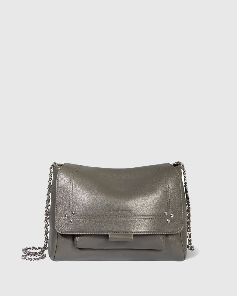 Lulu M Gray Buffalo-Skin Bag
