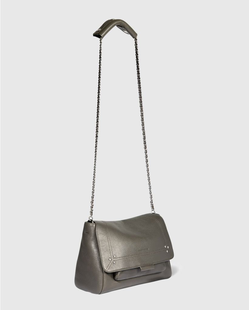 Lulu M Gray Buffalo-Skin Bag
