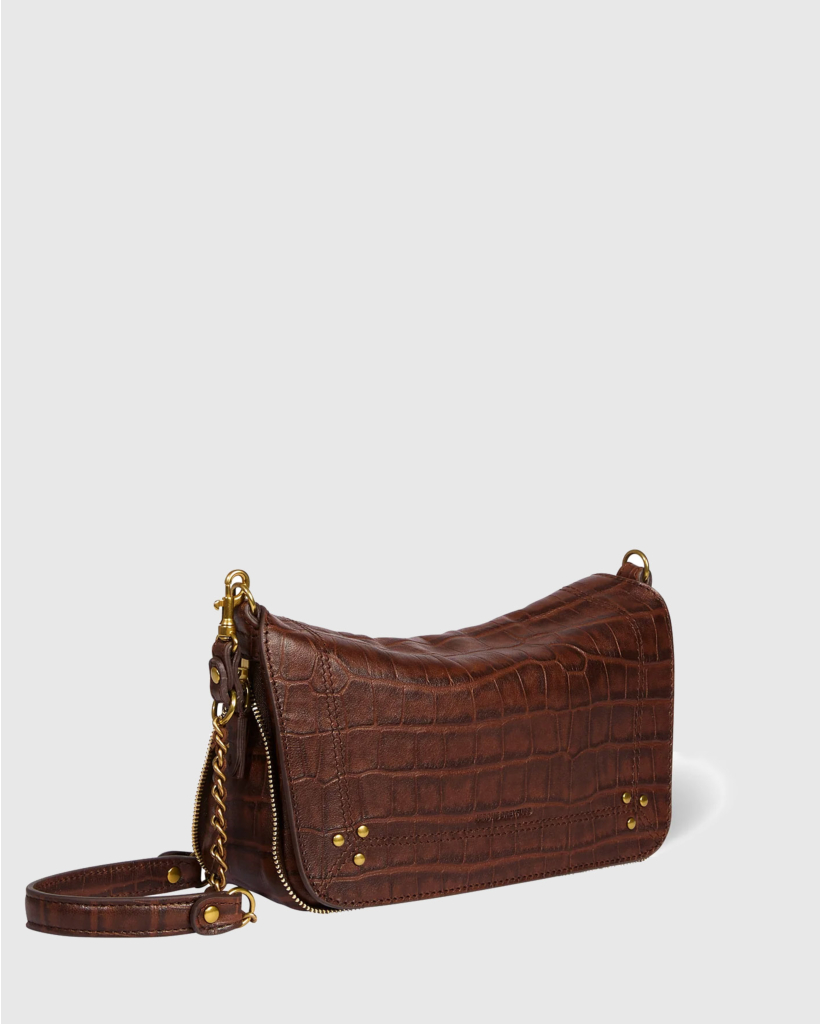 Bobi S Bag Crocodile-Embossed Cigar Sheepskin