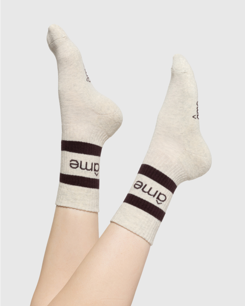 Diego Socks Beige/Burgundy
