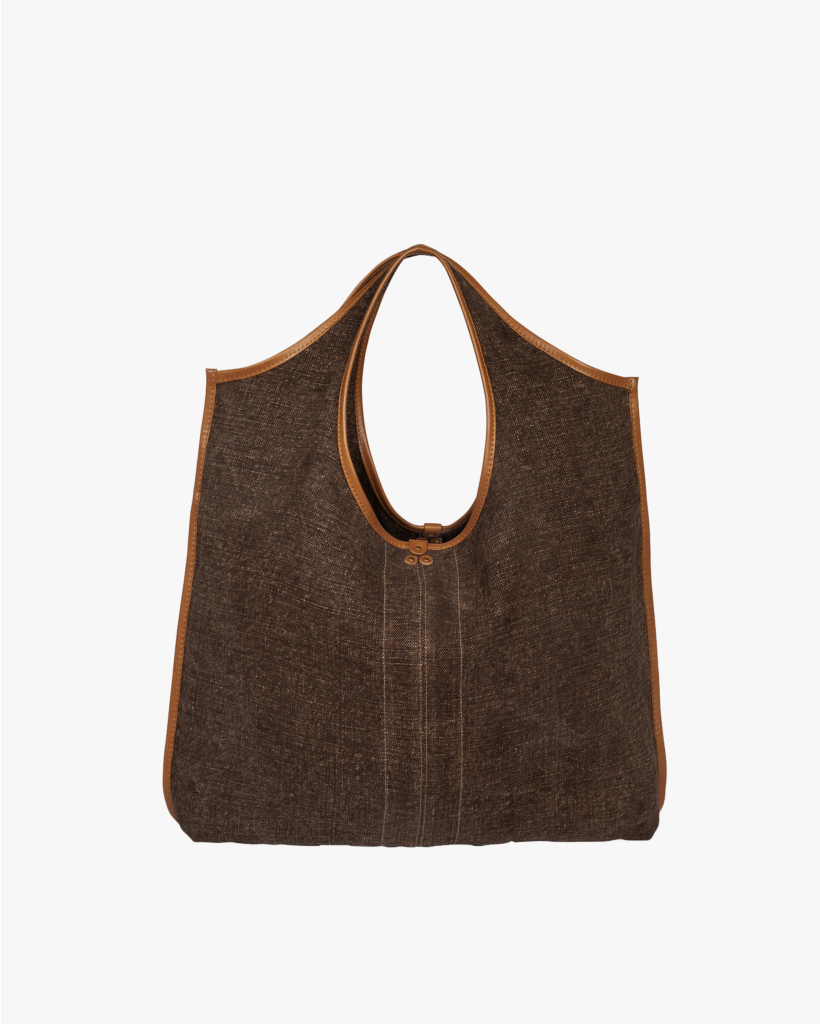 Paco Linen Bag Dark Brown