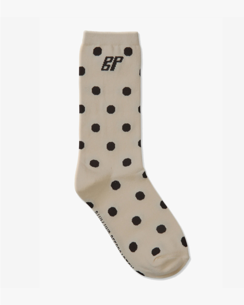 Ling Polka Dot Sock Ecru/Brown