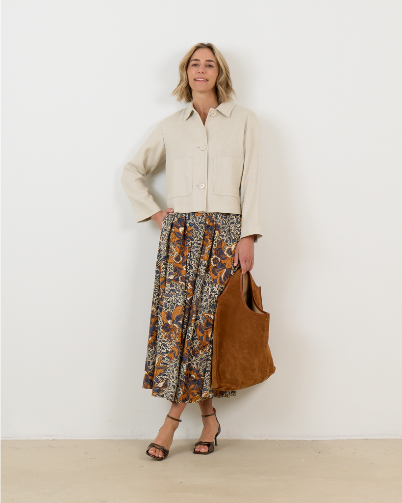 Midi Skirt Multi-Colour Print