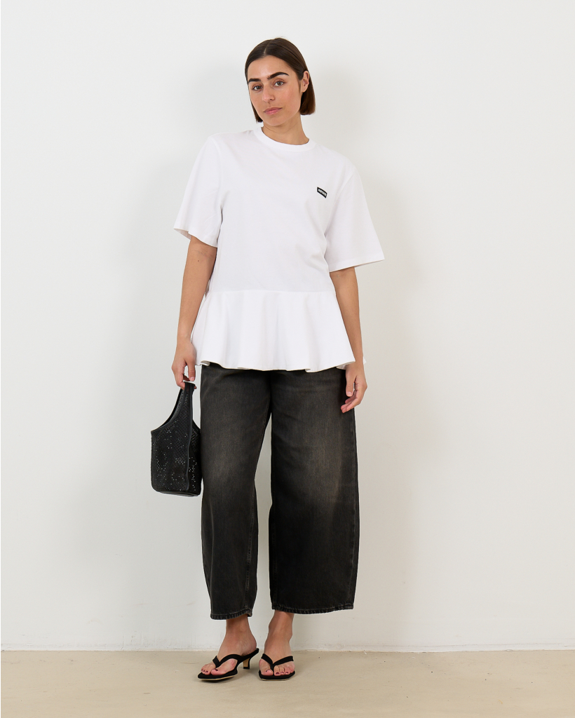 Peplum T-shirt Bright White