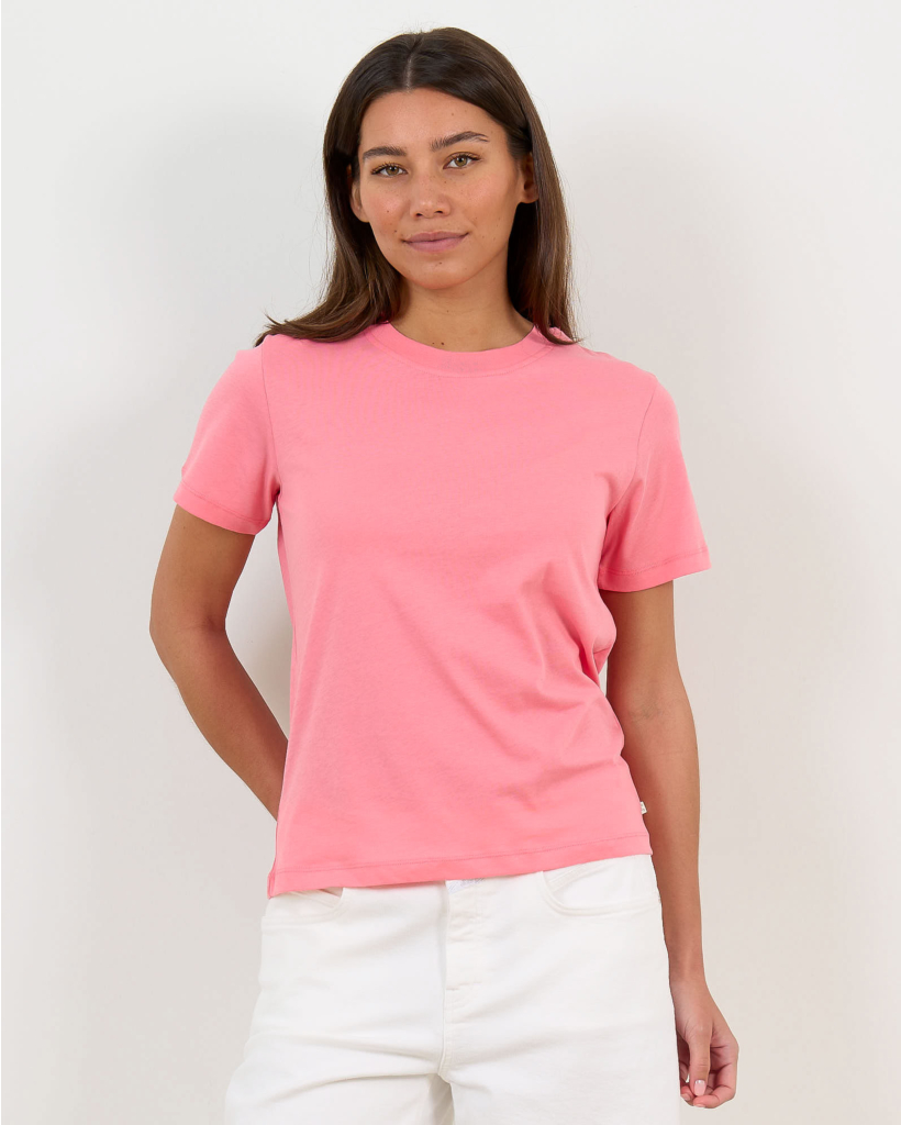 Organic Cotton T-shirt with Round Neck, Pink