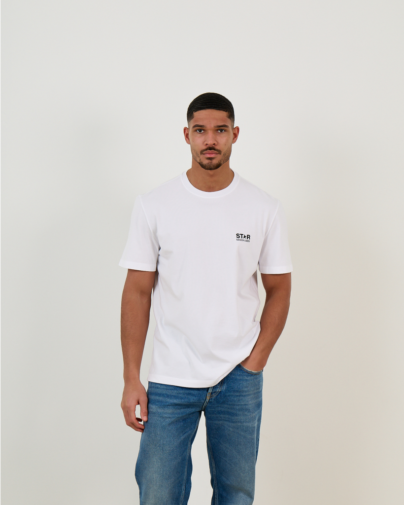 White T-shirt with Black Star and Logo