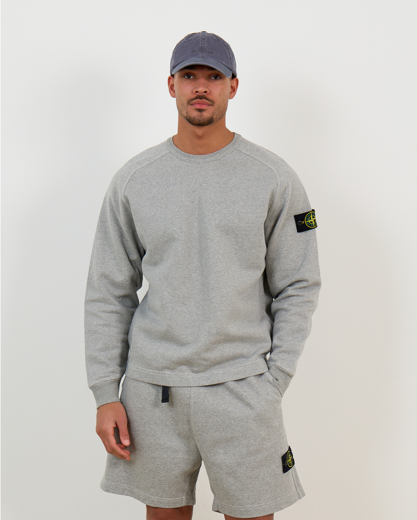 6100022 Oversized Heavyweight Fleece Sweater Melange Grey