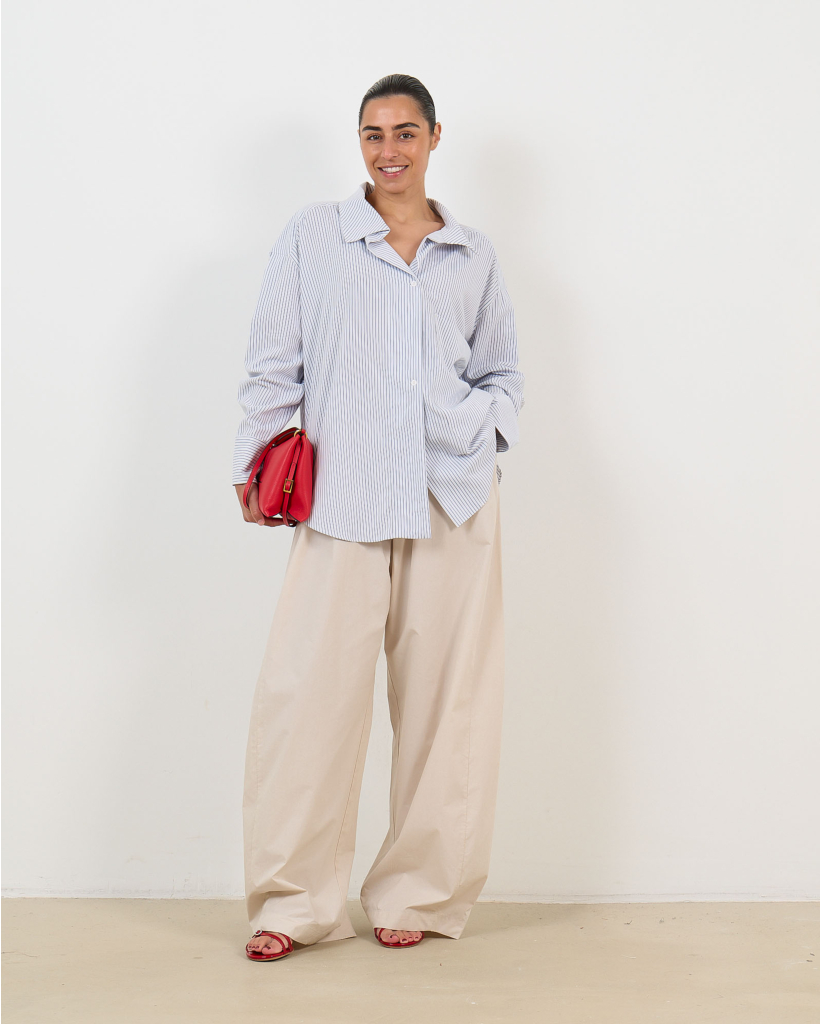 Dora Poplin Relaxed Trousers Sand