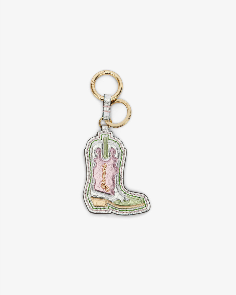 Western Boot Keychain in Metallic Multicolor