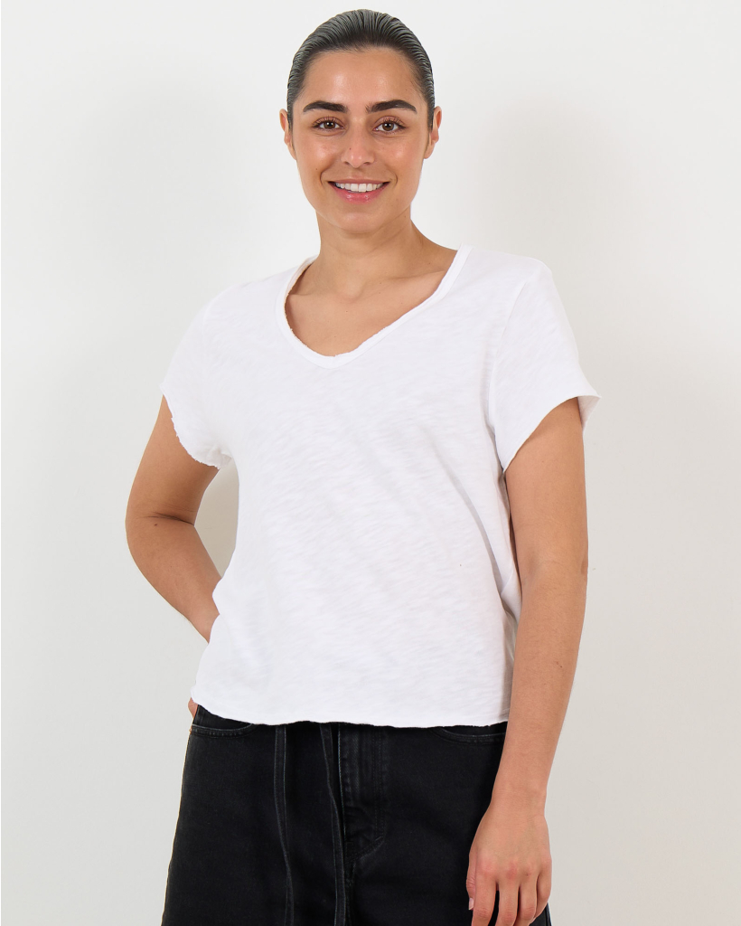 Sonoma Heathered V-Neck T-Shirt White