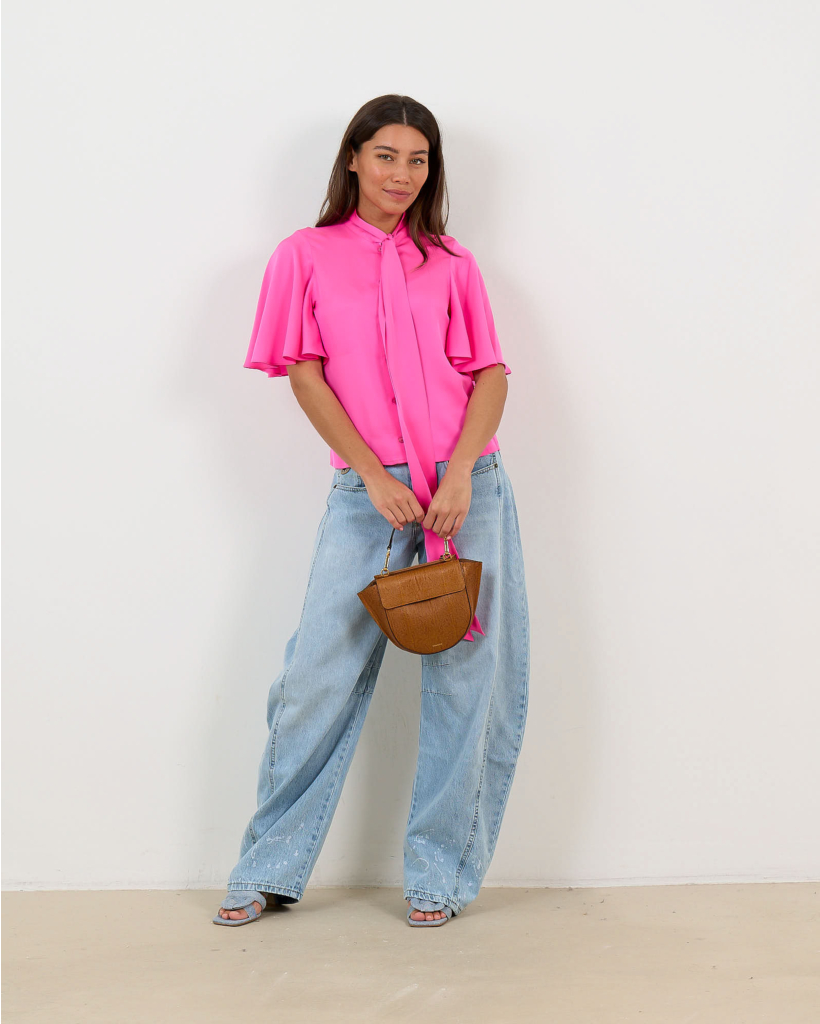 Alessa Bright Pink Silk Blouse