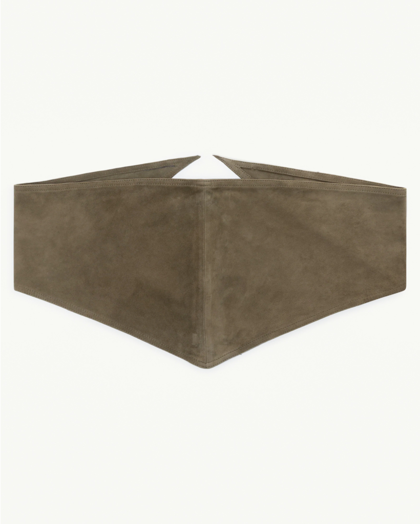 Lucy Suede Triangle Scarf Khaki