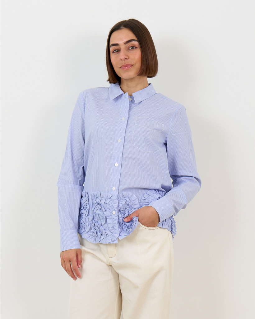 Mariel Blue Striped Blouse